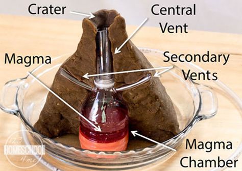 Volcano Project - Look Inside a Volcano Volcano Layers Project, Volcanoes For Kids, Volcano Science Fair Project, Volcano Diagram, Diy Volcano Projects, Volcano For Kids, Volcano Science Projects, Volcano Project, Volcano Projects