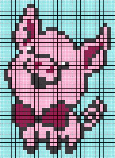 Pixel Art Crochet, Graph Patterns, Crochet Pig, Art Crochet, Easy Pixel Art, Beginner Crochet Tutorial, Crochet Blocks, Pola Kristik, Pixel Art Pattern