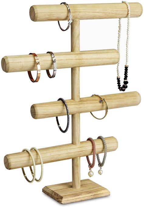 Buy Now just click on image MOOCA Lightweight Wooden 4-Tier Jewelry Display Stand, Wooden Necklace Jewelry Display Organizer Bracelet Holder for Shows, Wooden Bracelet Watch Display Stand, Oak Color Diy Necklace Display Stand, Watch Display Stand, Wooden Jewelry Stand, Diy Necklace Display, Wooden Jewelry Display, Jewelry Tree Stand, Necklace Jewelry Display, Jewerly Displays, Jewelry Organizer Stand