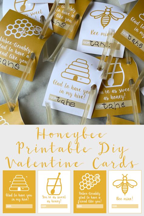 Honey Stick Valentine, Honey Valentine Ideas, Chapstick Valentine, Bee Valentines Cards, Easy Valentine Cards, Classroom Valentine Cards, Diy Valentines Box, Bee Valentine, Bee Mine Valentine