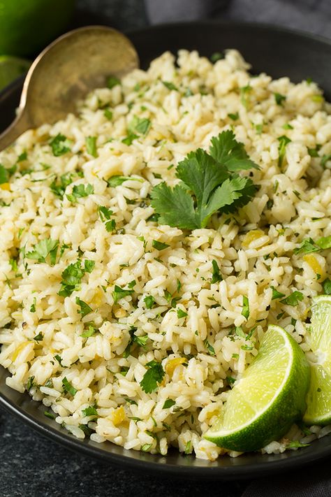 cilantro_lime_rice4. Cilantro Rice Recipe, Cilantro Lime Rice Recipe, Lime Rice Recipes, Cilantro Rice, Rice Side Dishes, Lime Rice, Cilantro Lime Rice, Cilantro Lime Chicken, Cooking Classy