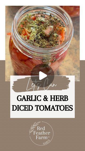 Ruby 🐓 on Instagram: "Let’s can diced tomatoes! Easy peasy raw packed diced tomatoes seasoned with herbs, garlic, & salt. We’re nearing the end of tomato season here, I’m tired and somewhat praying for a good frost so I can stop canning (🤣) and rest, but those blessings keep rolling in. Once I have my stock of different recipes put up, I start just canning these diced tomatoes! They are versatile and can be turned into just about anything and used in a lot of recipes. I use my food chopper to get uniform dices. I then add 1 Tbs lemon juice to a pint jar, and top off with tomatoes. I don’t mash them in really tight but rather tap the bottom of the jar on my hand to settle them and add more. Add in 1/4-1/2 tsp of whatever herbs you like; I used oregano and basil, 1/2 tsp real salt, a Canning Diced Tomatoes With Basil And Garlic, Canning Diced Tomatoes Recipes, Canning Italian Diced Tomatoes, Canned Diced Tomatoes Recipes, Diced Tomatoes Canning, Recipes With Diced Tomatoes, Canned Diced Tomatoes, Canning Tomatoes Recipes, Can Diced Tomatoes