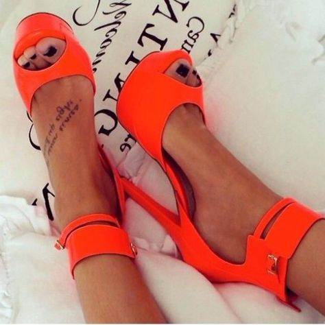 Orange Peep Toe Ankle Strap Studs Stiletto Heel Platform Sandals for Work, Formal event, Date, Anniversary, Going out | FSJ #blackshoes #blackheels #heels #highheels #opentoe #opentoeheels #strappyheels #womensshoes #womenfashion #womensboutique #shopstyle #laced #shoeblogger #comfy #comfyshoes #shoeaddict #heelsaddict #shoelover #shoelove #shoesday #instaheels #designershoes #shoetrends #iloveheels #iloveshoes #laceupheels Photography Tattoo, Orange Heels, Ankle Sandals, Platform Stilettos, Platform High Heels, Fabulous Shoes, Crazy Shoes, Beautiful Shoes, Ankle Strap Sandals