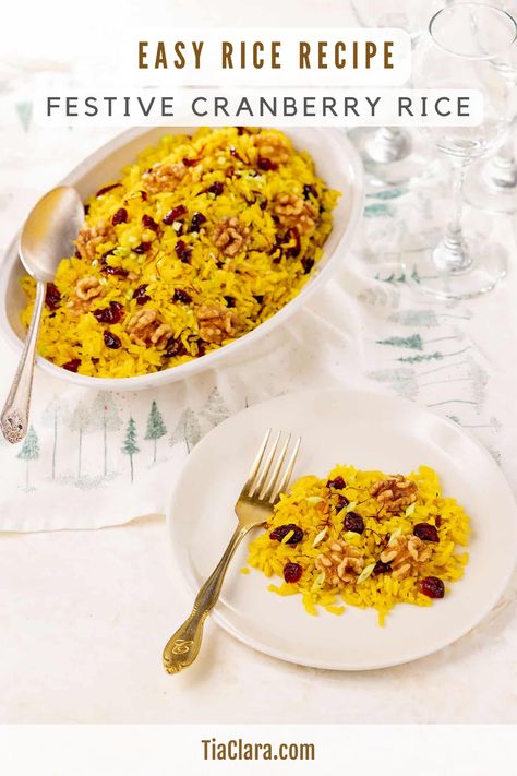 Festive cranberry rice. Cranberry Rice Recipes, Cranberry Rice, Christmas Rice, Turkey Chops, Wild Rice Pilaf, Homemade Vegetable Broth, Chicken Broth Recipes, New Years Eve Dinner, Easy Rice