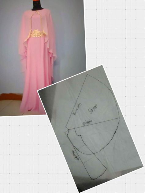 Pola Blus, Abaya Pattern, Kaftan Pattern, Projek Menjahit, Long Dress Patterns, Sewing Diy, Diy Sewing Clothes, Clothes Sewing Patterns, Fashion Sewing Pattern