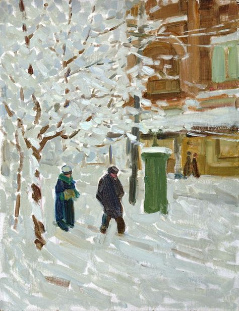 Helen McNicoll (1879-1915) Impressionist painter Helen Mcnicoll, Snow Paintings, Study In London, Art Gallery Of Ontario, Canadian Painters, Painting Snow, Art Ancien, Outdoor Paint, Georges Braque