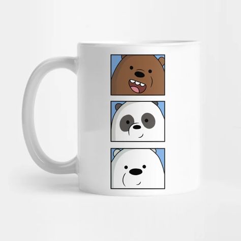 We Bare Bears - We Bare Bears - Mug | TeePublic Mug Design Ideas Creative, Personalized School Supplies Labels, Creative Mugs, Bear Cup, Ice Bears, Pretty Mugs, Printed Cups, Cool Notebooks, We Bare Bears