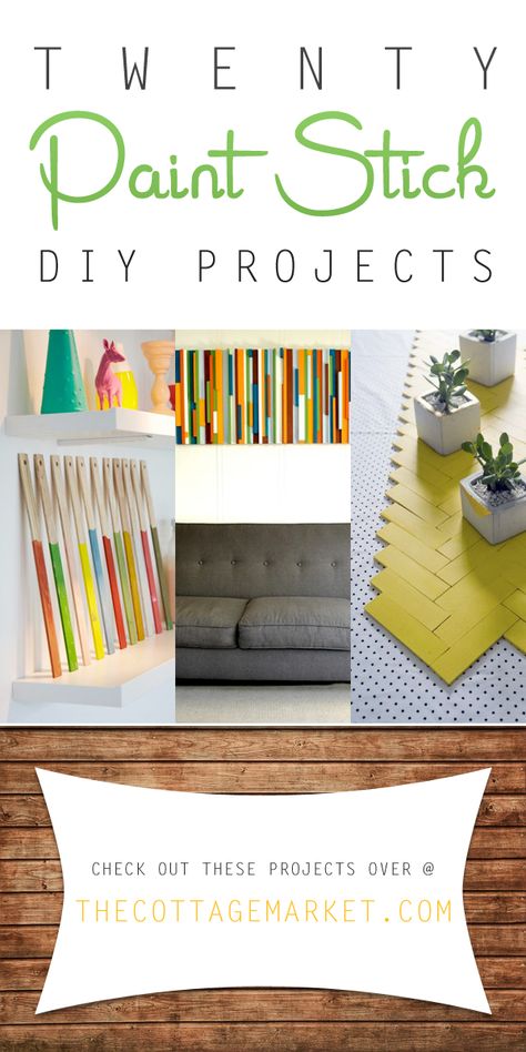 20 Paint Stick DIY Projects - The Cottage Market #PaintSticks, #PaintStickDIYProjects, #PaintStickProjects Paint Stir Stick Crafts, Paint Sticks Projects, Painted Sticks Diy, Paint Stick Crafts Diy Projects, Paint Stick Crafts, Paint Stirrers, Paint Stir Sticks, Stick Diy, Paint Sticks