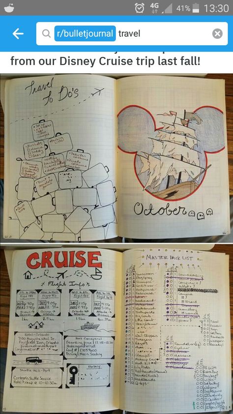 Cruise Travel Journal, Disney Travel Journal, Cruise Journal, Disney Journal, Journal Diy, Journal Stuff, Bullet Journal Diy, Cruise Travel, Journal Inspo