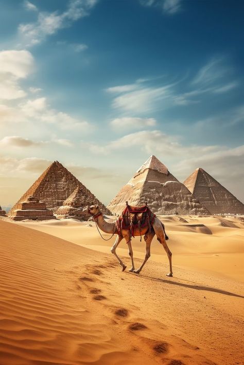 Camel Photography, Egypt Safari, Pyramid Architecture, Travel Graphics, Ancient Egypt Pyramids, Roman Tattoo, Pirate Ship Art, Ancient Egyptian Architecture, Egyptian Architecture