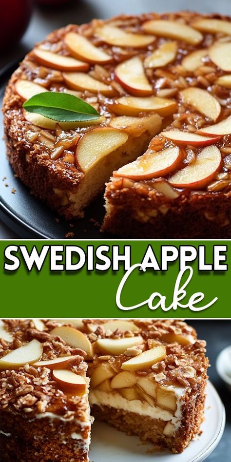 Swedish Apple Cake (Äppelkaka) 🍏🍰 This easy-to-make dessert is ideal for any occasion—whether it's an afternoon treat or a holiday celebration. Top it with whipped cream, ice cream, or custard for an extra indulgent touch. 📌 Save this Pin to bring a taste of Sweden to your kitchen! Whether you're baking for family or impressing guests, this delicious apple cake will be a hit. #SwedishAppleCake #AppleDessert #FallBaking #TraditionalDessert #ComfortFood #AppleRecipes #HomemadeGoodness 🍎🍰 Swedish Apple Cake Recipe, Whipped Cream Ice Cream, Swedish Apple Pie, Swedish Kitchen, Cream Ice Cream, Easy To Make Desserts, Apple Cake Recipes, Sweet Treats Recipes, Swedish Recipes