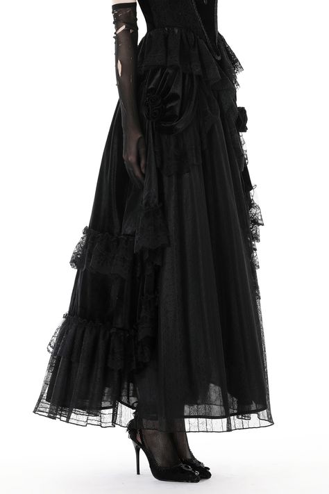 Haute Goth, Long Black Maxi Skirt, Goth Skirts, Dark Skirts, Victorian Skirt, Gothic Skirt, Dark In Love, Gothic Skirts, Gothic Tops