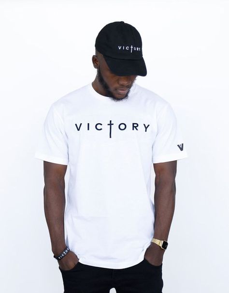 Victory White T Shirt - L T shirt #tshirt t-shirt #t_shirt t shirts #tshirts t-shirts #t_shirts T shirt design #tshirtdesign T-shirt designs #t_shirtdesign T shirts designs #tshirtsdesigns 4.247 Christian Clothing For Women, Men Christian Shirts Designs, Church T Shirt Ideas Design, Christian Shirt Design Ideas, Mens Christian Shirts, Men T Shirt Design Ideas, Christian T Shirts Designs, White T Shirt Outfit Men, Church Tshirt Designs