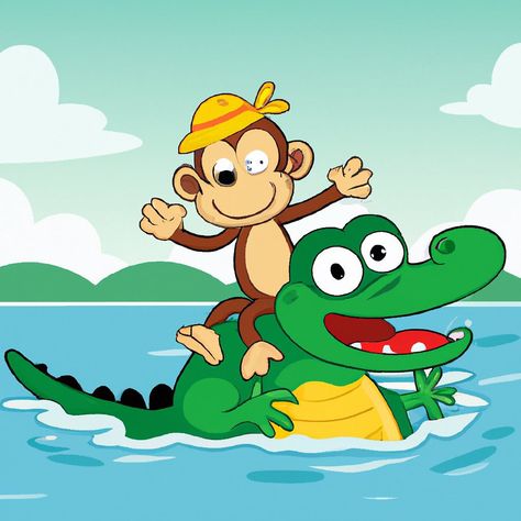 The Epic Tale of a Monkey and Crocodile Friendship: A Bedtime Story for All the Ages! The Monkey And The Crocodile Story, Picture Story For Kids, Unlikely Friends, Kids Bedtime, Most Beautiful Birds, Kids Bed, Bedtime Story, A Monkey, Bed Time