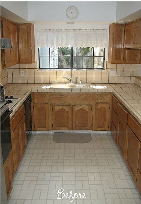 Before and After: 1980's Kitchen Makeover » Curbly | DIY Design Community Diy Galley Kitchen Makeover, 1990s Kitchen Remodel Before After, Rustic Galley Kitchen Ideas, 80s Kitchen Remodel, 1980 Kitchen, 1970 Kitchen, 1980s Kitchen, Building Kitchen, 80s Kitchen