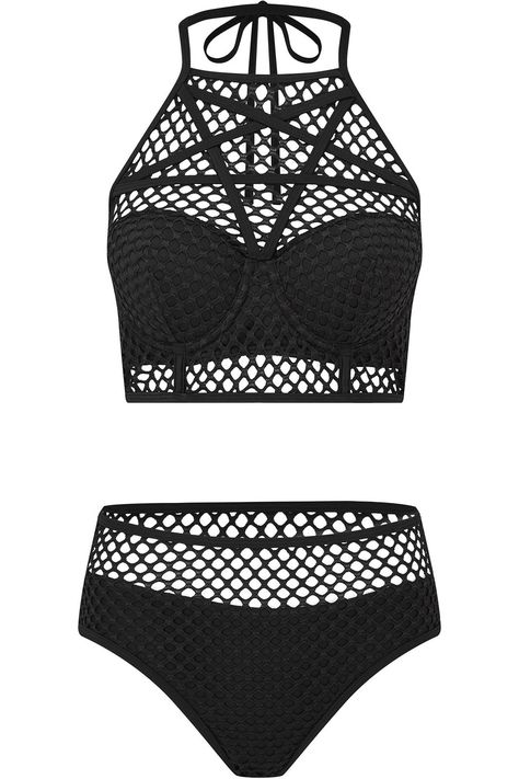 Goth Swimsuit, Swimsuit Ideas, Character Clothes, Anime Goth, 2010 Fashion, Swimsuits Outfits, Cute Bathing Suits, Two Piece Swimsuit