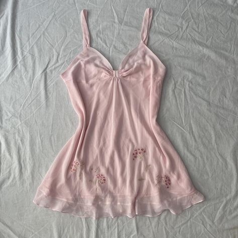 Coquette baby pink babydoll slip dress. Dainty... - Depop Visual Archive, Coquette Babydoll Dress, Pink Babydoll, Dollette Dress, Pink Coquette Dress, Dress Dainty, Babydoll Slip Dress, Dr Wardrobe, Pink Slip Dress