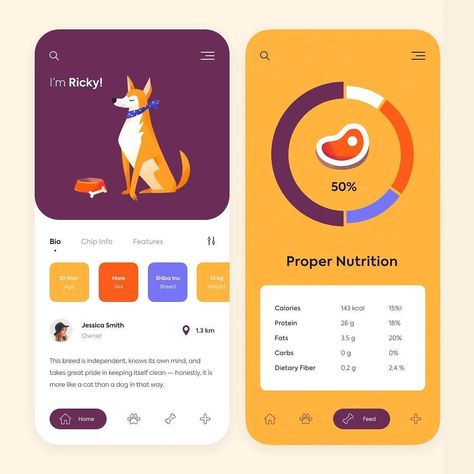 Pet App Design, Dog Apps, Instagram Dog, Ux Mobile, Mobile App Design Inspiration, Daily Ui, App Design Inspiration, App Interface, Ui Design Inspiration