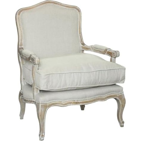 Country Armchair, Linen Lounge Chair, French Armchair, Fabric Lounge Chair, Wood Lounge Chair, French Country Furniture, French Country Bedrooms, Chair White, French Chairs