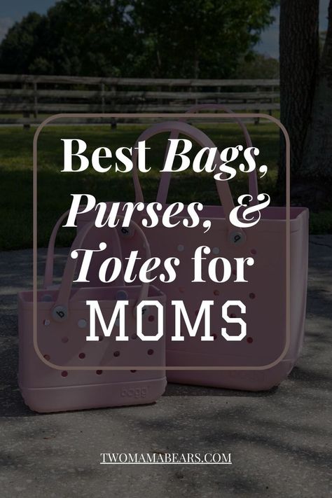 bogg bag pink with mini bogg bag, best bags purses and totes for moms Mom Bags Everyday, Mom Purse Essentials, Sports Mom Bag, Mom Purse, Mom Purses, Mom Gift Guide, Best Beach Bag, Best Travel Bags, Water Bottle Pouch