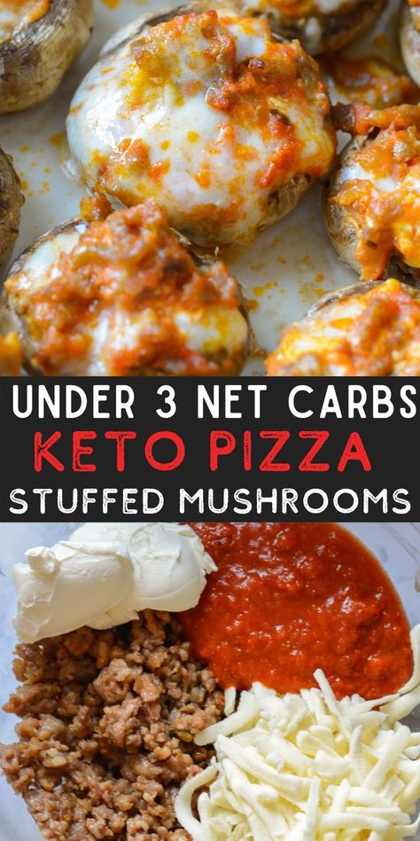 Pizza Stuffed Mushrooms, Italian Sausage Marinara, Low Carb Stuffed Mushrooms, Keto Mushrooms, Sausage Marinara, Easy Keto Meal Plan, Mushroom Recipe, Keto Pizza, Low Carb Appetizers