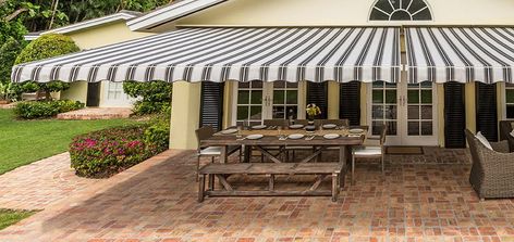 Sunsetter Awning Ideas, Sunsetter Retractable Awning, Awning Ideas Patio, Florida Lanai, Lady Lair, Roll Out Awning, Sun Awnings, Modern Window Design, Awning Roof