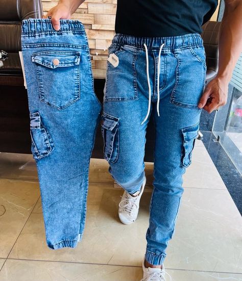 PREMIUM IMPORTED DENIM JOGGERS🔥🤩 | 6 POCKET JOGGER | PREMIUM JOGGER IMPORTED QUALITY NOW AVAILABLE ON DEMAND | • FABRIC:- 🤩💯HYPERFLEX DENIM AND COMFY Size Chart 👇🏻 *28,30,32,34,36* Length : 39✔️ #menjoggers #denimjoggers #menpants #mentrouser #menfashion Mens Jogger Pants, Joggers Pants, Denim Joggers, Jogger Pants, Mens Tees, On Demand, Mens Pants, Size Chart, Trousers