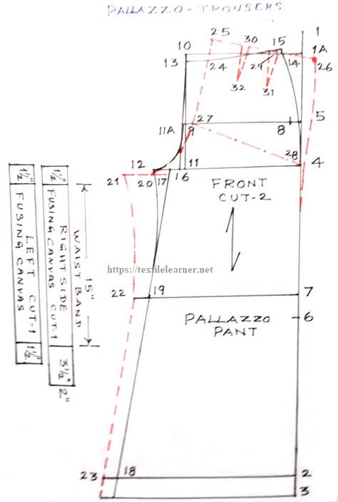 Drafting Procedures of Palazzo Pants for Women - Textile Learner Palazzo Pants Pattern, Stitching Classes, Pattern Drafting Tutorials, Irish Clothing, Trouser Pattern, Sewing Barbie Clothes, Shirt Sewing, Sewing Clothes Women, Shirt Sewing Pattern