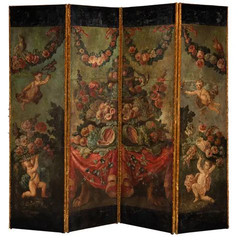 Wood Folding Screens - 115 For Sale on 1stdibs Temporary Room Dividers, Room Divider Shelves, Metal Room Divider, Room Divider Bookcase, Fabric Room Dividers, Dressing Screen, Bamboo Room Divider, Divider Design, Room Divider Walls