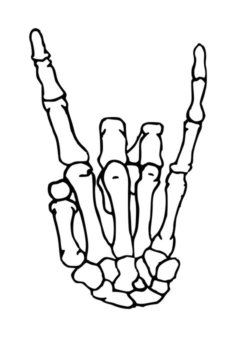 Skeleton Hand Reference, Rock On Skeleton Hand, Skeleton Hand Tattoos, Rock On Skeleton, Skeleton Hands Drawing, Rock On Hand, Hand Png, Skeleton Hand Tattoo, Rock Hand