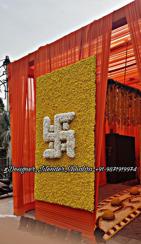 #Marigold_floral_patching #yellow_Orange_theme #Chhabra_Events_Planner Sunderkand Path Decoration, Orange Theme, Events Planner, All Friends, Event Planner, Yellow Orange, Wedding Decor, Wedding Decorations, Orange