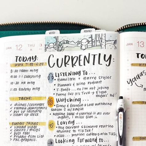 JULIE - Content Creator | Dallas, TX on Instagram: "Ok, I love this! Trying to remind myself that every day doesn’t have to be a traditional journal entry… it can be something like this which will be fun to look back on at the end of the year! #hobonichicousin #journal #journaling #hobonichi #hononichitecho #creativejournaling #planner #planning #plannercommunity #juliesplans #savannahgeorgia #savannahinfluencer" Hobonichi Cousin Yearly Index Ideas, Hobonichi Cousin Habit Tracker, Journaling Entries, Hobonichi Journaling Ideas, Hobonichi Planner Ideas, Hobonichi Daily, Hobonichi Cousin Daily Layout Ideas, Hobonichi Ideas, Journal Entry Layout