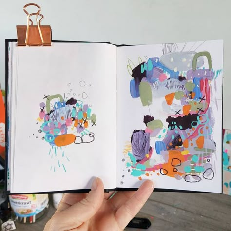 Acrylic Paint On Sketchbook, Abstract Sketching, Acrylic Sketchbook, Watercolour Experiments Sketchbook, Sketchbook Abstract, Abstract Sketchbook, Pencil Sketchbook, Paint Pencil, Abstract Painting Diy