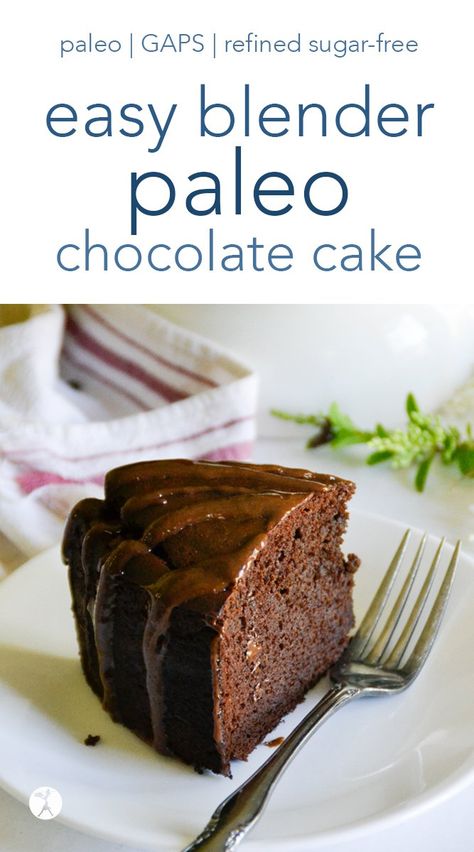 The perfect paleo chocolate cake is right around the corner, friends! This easy, blender cake is full of decadent chocolate flavor and a delicious crumb. It's so easy you'll be making it again and again! #paleo #glutenfree #dairyfree #refinedsugarfree #chocolate #cake #blender #dessert #almondflour #easy Paleo Sponge Cake, Paleo Chocolate Dessert Recipes, Paleo Deserts Easy, Paleo Desserts Easy 3 Ingredients, Aip Chocolate Cake, Chocolate Blender Cake, Paleo Date Recipes, Paleo Dessert Easy, Blender Cake Recipes