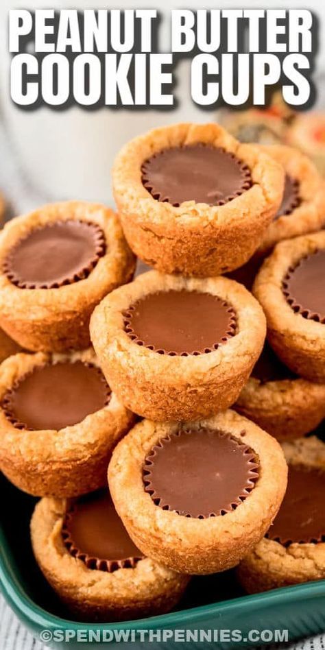 Reeses Peanut Butter Cup Cookie, Pillsbury Cookie Dough Recipes, Pillsbury Sugar Cookie Dough Ideas, Reeses Cups Recipe, Reese Cup Cookies, Mom Cookies, Peanut Butter Cookie Cups, Pillsbury Cookie Dough, Pillsbury Sugar Cookies