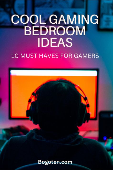 silhouette of a person playing video games with a headset on in front of a monitor Xbox Setup Bedroom, Bed Placement Small Room, Game Room Ideas Videogames, Gaming Bedroom Setup, Xbox Setup, Game Bedroom Ideas, Game Console Shelf, Tech Room Ideas, Gaming Room Setup Bedrooms