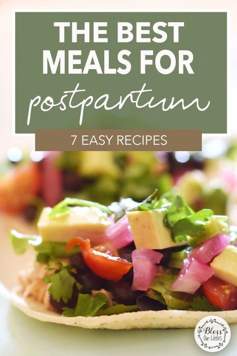 After having your baby, it can feel overwhelming to cook meals for your family. Here are 7 easy recipes that will make delicious meals postpartum! #PostpartumDiet #PostpartumCare #PostpartumMeals Nursing Recipes, Meals Postpartum, Meals For Postpartum, Postpartum Snacks, Postpartum Meal, Postpartum Meals, Mosaic Kitchen, Meal Train Recipes, Meal Preparation