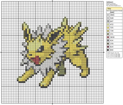 Jolteon cross stitch pattern Alakazam Pokemon, Geeky Cross Stitch Patterns, Pokemon Cross Stitch Patterns, Pokemon Cross Stitch, Pokemon Bead, Pixel Art Pokemon, Pokemon Pattern, Pokemon Craft, 8bit Art