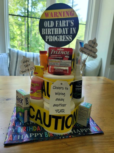 Silly 50th Birthday Gifts, Over The Hill Cakes For Men, Funny Over The Hill Gifts, Over The Hill Party Ideas For Men, 60th Birthday Party Ideas For A Man, Funny 50th Birthday Ideas, Over The Hill Party Ideas, 50 Birthday Ideas For Men, Toilet Paper Cake