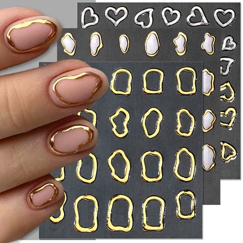 PRICES MAY VARY. 6 Sheets Nail Art Stickers--You will receive 6 sheets nail stickers measuring approximately 6x6cm/2.36x2.36in, with different designs to meet your different nail art needs. Crystal Soft Gel Nail Decals--Creative crystal soft gel nail stickers, as clear as glass, beautiful and unique, waterproof, breathable and harmless to nails, perfect for diy nail design. 5D Embossed Nail Stickers--5D crystal soft glue embossed nail stickers, have clear patterns, obvious three-dimensional effe Stickers For Nails, Diy Nails Stickers, Chrome Nail Art, Soft Gel Nails, Heart Nail Art, Nail Stickers Decals, Nail Art Stickers Decals, Lines On Nails, Diy Nail Designs