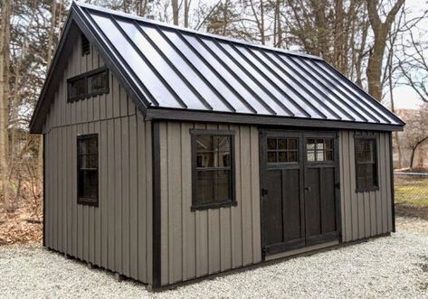 Workshop Shed Design, Shed Exterior Ideas, Craftsman Sheds, Sheds Ideas Backyard, Farmhouse Sheds, 8x12 Shed Plans, Shed Design Plans, Outdoor Garden Sheds, Building A Storage Shed