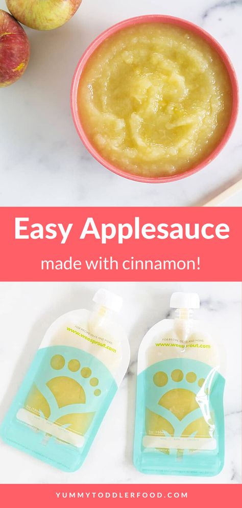 Easy Cinnamon Applesauce is my go-to kid-friendly side dish to any meal AND it is done in less than 30 minutes! This homemade Cinnamon Applesauce is made with fresh apples and only a couple of other simple ingredients. It is a great baby food idea, toddlers love it in reusable pouches, and teens like it too. No crock pot is necessary because I like making mine right on the stove top! Get the full recipe here. Homemade Cinnamon Applesauce, Baby Applesauce, Kid Friendly Side Dishes, Cinnamon Applesauce, How To Make Applesauce, Homemade Applesauce, Side Dishes For Bbq, Easy Cinnamon, Quick Easy Snacks