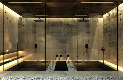 Master Shower With Double Shower Heads, Bathroom With 2 Shower Heads, Double Shower Wet Room, 2 Person Shower Ideas, 2 Shower Heads Walk In, His And Her Showers Master Bath, Double Head Shower Ideas, Dual Shower Heads Master Baths, Double Shower Bathroom