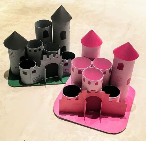 Toilet Paper Roll Castle, Castle Crafts For Kids, Castle Dramatic Play, Neon Unicorn, Paper Castle, Halloween Hair Accessories, Castle Crafts, Castle Project, Meat Cleaver