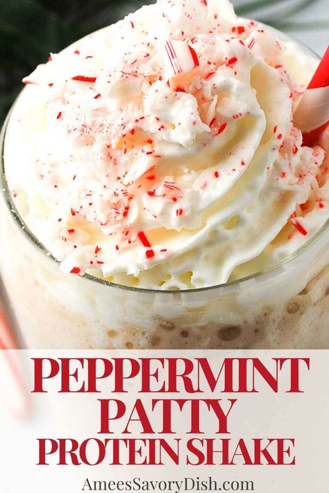 Peppermint Protein Powder Recipes, Protein Hot Chocolate Recipes, Vlcd Recipes, Protein Shake Ideas, Peppermint Protein Shake, Premier Protein Recipes, Peppermint Smoothie, Bariatric Protein Shakes, Protien Shake Recipes