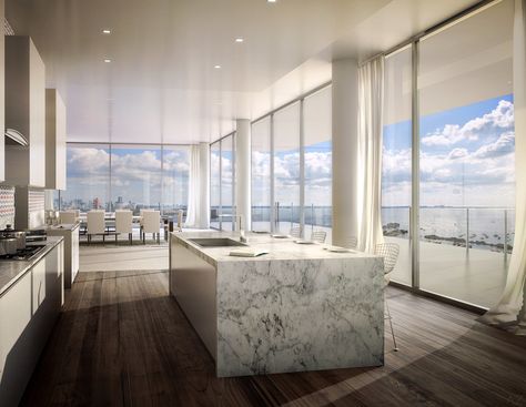 A Glass-Walled Penthouse by Bjarke Ingels Is for Sale in Miami Photos | Architectural Digest Glass Penthouse, Luxury Apartments Interior, Penthouse Living, Colonial Mansion, Bjarke Ingels, Luxury Penthouse, Hotel Luxury, Dalian, Penthouse Apartment