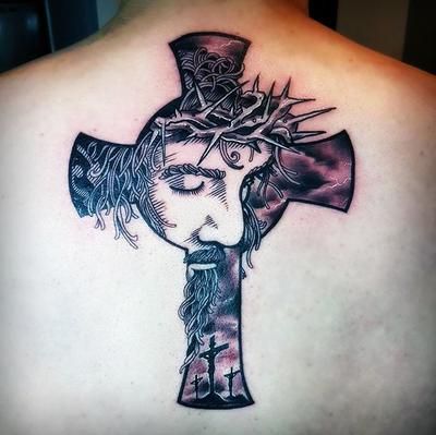 Jesus Cross Tattoo by hassified on DeviantArt Jesus Cross Tattoo, Jesus On Cross Tattoo, Design A Tattoo, Made Tattoo, Jesus Tattoo Design, Celtic Cross Tattoos, Christ Tattoo, Skin Tattoo, Jesus Christ Cross