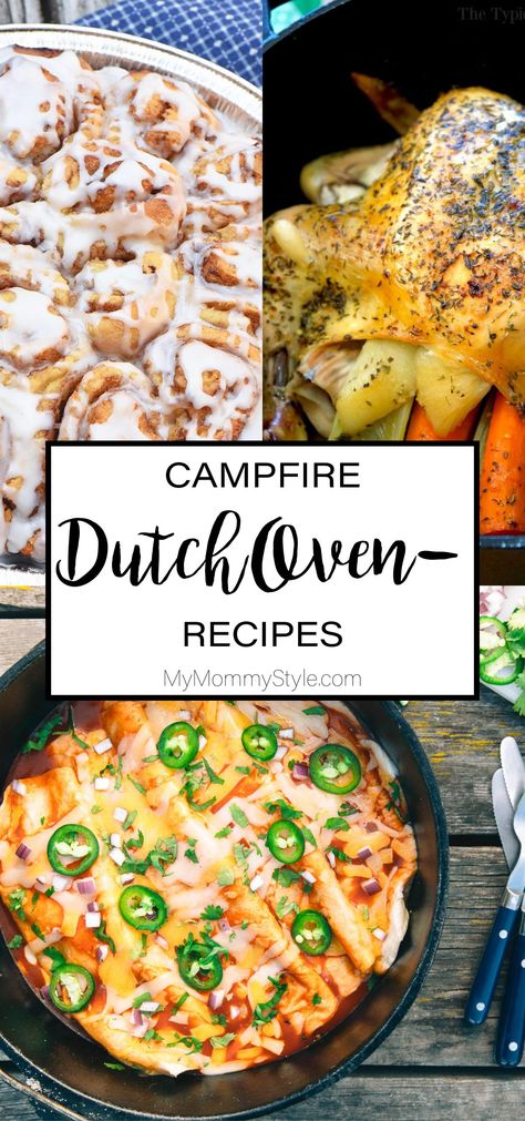 Dutch Oven Camping Recipes - My Mommy Style Best Dutch Oven Recipes, Camp Oven Recipes, Dutch Oven Breakfast, Dutch Oven Lasagna, Oven Breakfast, Dutch Oven Camping Recipes, Dutch Oven Chicken, Camping Meal Planning, Best Dutch Oven