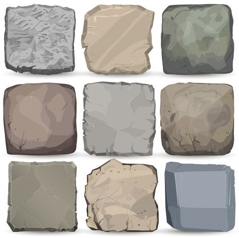 Stone Cartoon, Cartoon Banner, Boulder Rock, Grey Stone Wall, Stone Game, Rock Textures, Texture Drawing, Stone Panels, Natural Background