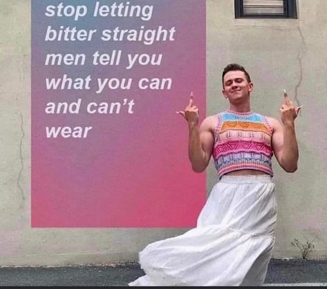 Gender Nonconforming Fashion, Gender Nonconforming, Lgbtq Pride, Memes Quotes, Sequin Skirt, Fashion Beauty, Let It Be, Fabric, How To Wear